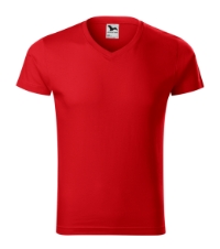 Slim Fit V-neck 146 Koszulka męska czerwony