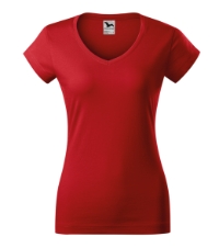 Fit V-neck 162 Koszulka damska czerwony