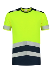 T-Shirt High Vis Bicolor T01 Koszulka unisex fluorescencyjny_zolty