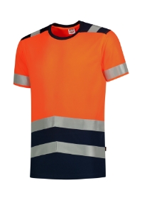 T-Shirt High Vis Bicolor T01 Koszulka unisex fluorescencyjny_pomaranczowy