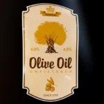 Etykiety samoprzylepne na butelki z oliwą.