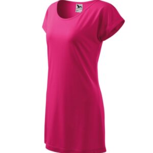 Love 123 Koszulka/sukienka damska Czerwień purpurowa - 40