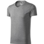 Slim Fit V-neck 146 Koszulka męska Ciemnoszary melanż - 12