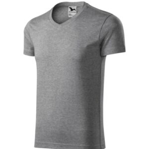 Slim Fit V-neck 146 Koszulka męska Ciemnoszary melanż - 12