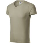Slim Fit V-neck 146 Koszulka męska Jasny khaki - 28