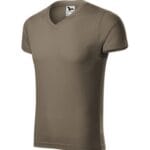 Slim Fit V-neck 146 Koszulka męska Army - 29