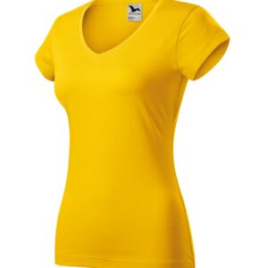 Fit V-neck 162 Koszulka damska Żółty - 04