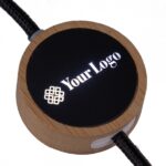 Długi drewniany kabel 4w1 z podświetlanym logo Beżowy