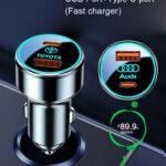 Ładowarka samochodowa z podświetlanym logo Czarny