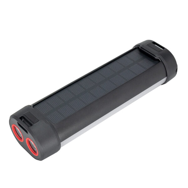 Latarka solarna z power bankiem 3000 mAh Czarny