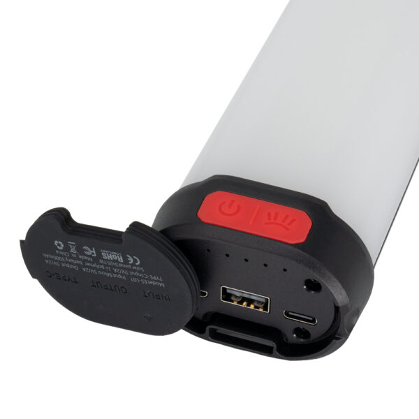 Latarka solarna z power bankiem 3000 mAh Czarny