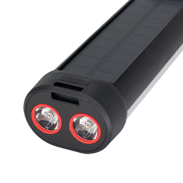 Latarka solarna z power bankiem 3000 mAh Czarny