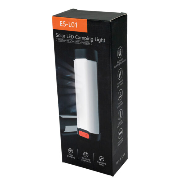 Latarka solarna z power bankiem 3000 mAh Czarny