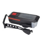 Lampka rowerowa solarna z klaksonem Czarny