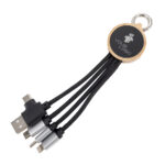 Kabel do ładowania 3w1 z podświetlanym logo Beżowy