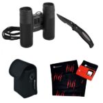 Zestaw lornetka, bandana, nóż CROSSET Schwarzwolf Czarny