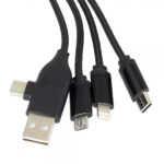 Kabel z podświetlanym logo 4w1, RXD-368 Czarny