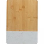 Deska kuchenna bambusowa z marmurem Biały