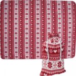 Koc z polaru świąteczny Czerwony