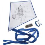 Latawiec do kolorowania z 4 kredkami Biały