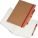 Notatnik A5 z czystymi stronami i długopisem Czerwony