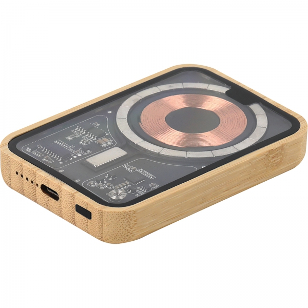 Power bank 5000 mAh z ładowarką indukcyjną Magsafe Beżowy