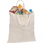 Torba bawełniana z krótkimi uszami 140 g/m2 Naturalny