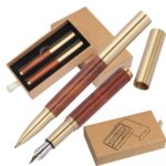 Zestaw piśmienny pióro kulkowe i wieczne Beżowy