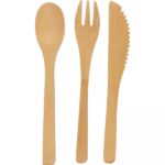 Zestaw sztućców bambusowych Beżowy