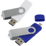Pendrive z metalu i plastiku OTG type-C, 32GB 2.0 Wielokolorowy