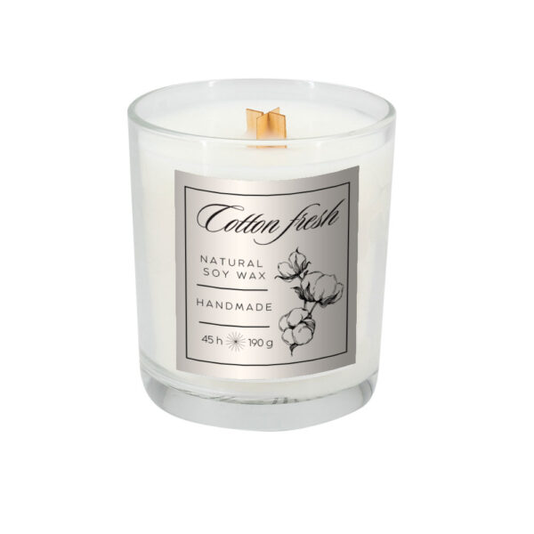 Świeca sojowa 190g Cotton Fresh Przeźroczysty
