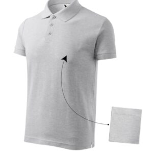 Cotton 212 Koszulka polo męska Jasnoszary melanż - 03