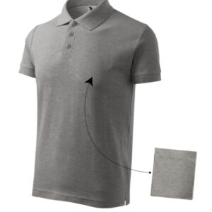Cotton 212 Koszulka polo męska Ciemnoszary melanż - 12