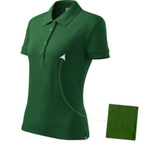 Cotton 213 Koszulka polo damska Zieleń butelkowa - 06