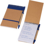 Notatnik w linie z długopisem tekturowym EUGENIO Niebieski