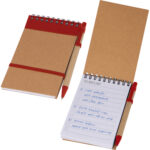 Notatnik w linie z długopisem tekturowym EUGENIO Czerwony