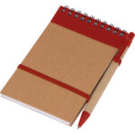 Notatnik w linie z długopisem tekturowym EUGENIO Czerwony