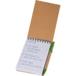 Notatnik w linie z długopisem tekturowym EUGENIO Zielony