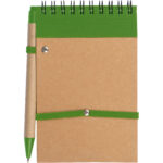 Notatnik w linie z długopisem tekturowym EUGENIO Zielony